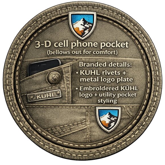 KÜHL REVOLVR Pants Men’s 34x34 Olive Stretch Quick Dry 3D Phone Pocket EUC - Picture 7 of 13